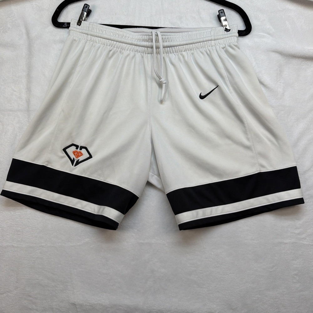 Nike Basketball Shorts Dri-FIT White Black Athletic Gym Training Men's XL